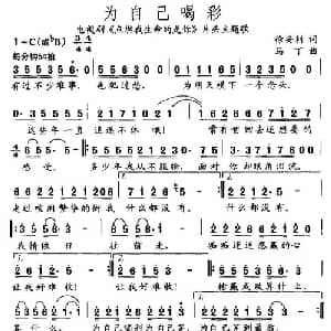 为自己喝彩_通俗唱法乐谱_词曲:徐安利 马丁