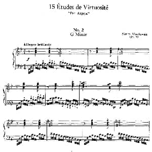 15 Etudes de Virtuosité, Op.72 No.2 钢琴谱 莫什科夫斯基