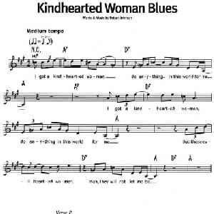 蓝调音乐:Kindhearted Woman Blues_外国歌谱