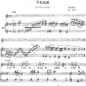 月光流淌_美声唱法乐谱_词曲:钱建隆 金奇