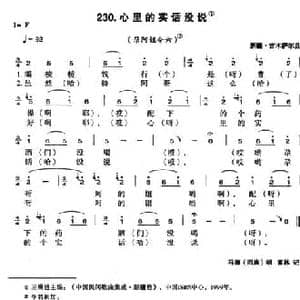 心里的实话没说_民歌简谱