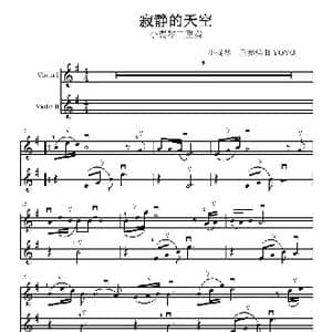 寂静的天空 小提琴二重奏_歌曲简谱