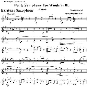 萨克斯谱 | Petite Symphony For Winds in Bb 四重奏 上低音萨克斯分谱