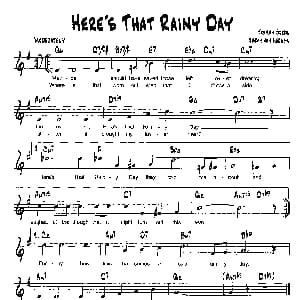 HERE'S THAT RAINY DAY 降B爵士乐谱