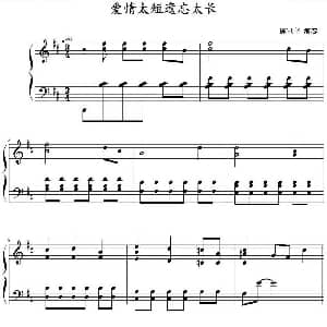 爱情太短遗忘太长 钢琴谱