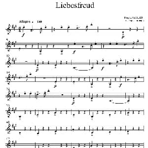 萨克斯谱 | Liebesfreud 四重奏第二上低音萨克斯分谱