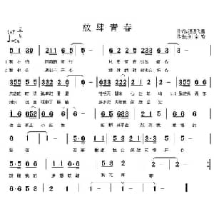 放肆青春_通俗唱法乐谱_词曲:漫漫飞雪 刘全珍