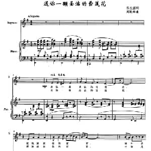 送你一颗圣洁的雪莲花_美声唱法乐谱_词曲:佟西文 刘松林