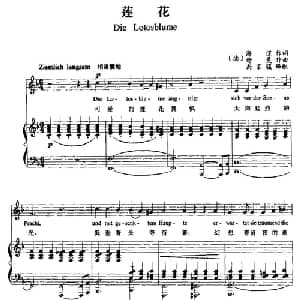 莲花 德国 _外国歌谱_词曲: 德 海涅 德 舒曼曲 尚家骧译配