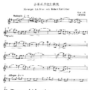 萨克斯谱 | 山丹丹开花红艳艳