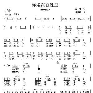 你走在百姓里_歌曲简谱_词曲:云剑 张友殿