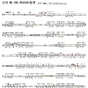 Give Me One Reason 架子鼓谱