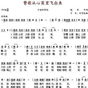 赞歌从心窝里飞出来_歌谱投稿_词曲:鲍和平