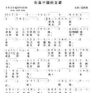 你是中国的金都_民歌简谱_词曲:包国瑛 包国瑛