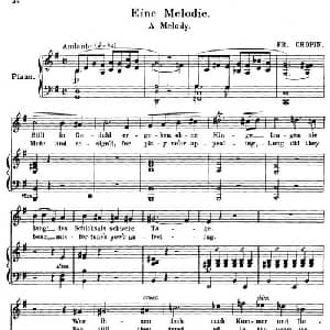 旋律 Eine Melodie _外国歌谱_词曲: 弗雷德里克 肖邦 Frederic Chopin