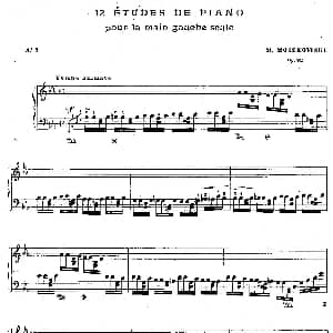 12 Etudes For The Left Hand Op.92 No.9 钢琴谱 莫里兹 莫什科夫斯基