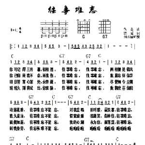 往事难忘_歌曲简谱_词曲: 琼瑶曲 刘丛国配和弦