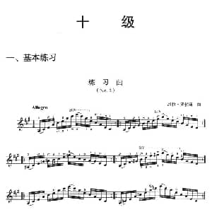 古典吉他考级十级练习曲 吉他谱