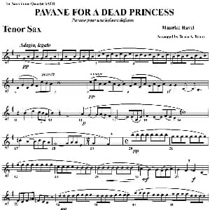 萨克斯谱 | PAVANE FOR A DEAD PRINCESS 四重奏 次中音萨克斯分谱