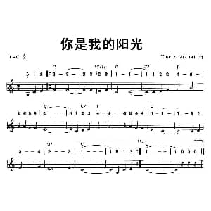 口琴谱 | 美 你是我的阳光 线简谱混排版