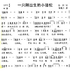 一只刚出生的小骆驼_儿歌乐谱_词曲:志同 尚德义