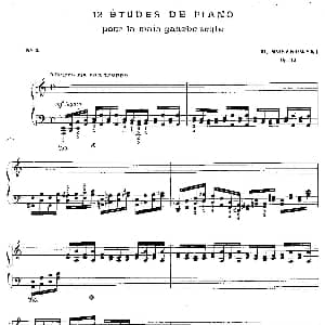 12 Etudes For The Left Hand Op.92 No.3 钢琴谱 莫里兹 莫什科夫斯基