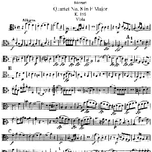 小提琴谱 | Mozart Quartet No.8 in F Major,K.168 Viola分谱