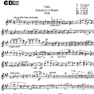 小提琴谱 | Franck Sonata in A Major
