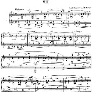 拉赫玛尼诺夫 钢琴前奏曲18 F大调 Op.32 No.7 钢琴谱 拉赫玛尼诺夫