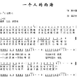 一个人的西海_通俗唱法乐谱_词曲:解天富 崔治安