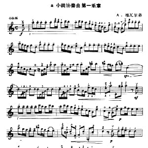 小提琴谱 | a小调协奏曲 第一乐章 A 维瓦尔第