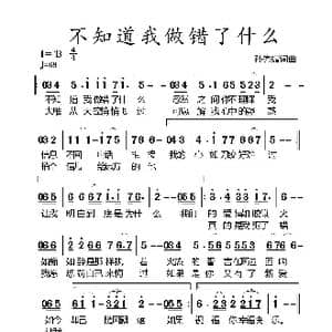 不知道我做错了什么_歌谱投稿_词曲:孙秀媚 孙秀媚