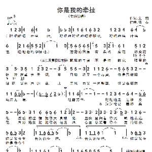 你是我的牵挂_歌谱投稿_词曲:文莉 远泰