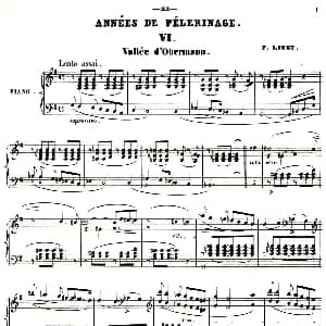 旅行岁月 钢琴谱 李斯特