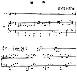 小提琴谱 | 暗香 小提琴 钢琴伴奏 解承刚小提琴