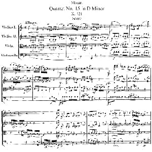 小提琴谱 | Mozart Quartet No.15 in D Minor,K.421 总谱