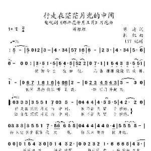 行走在茫茫月光的中间_歌曲简谱_词曲:陈涛 韩红