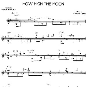HOW HIGH THE MOON 吉他谱