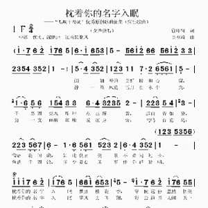 枕着你的名字入眠_歌曲简谱_词曲:徐环宙 吴克敏