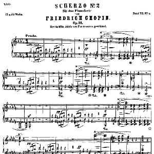 降b小调钢琴谐谑曲Op.31 钢琴谱 肖邦