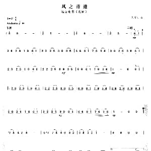 二胡谱 | 风之甬道 选自电影 龙猫 久石让