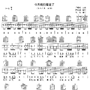 今天我们要走了 吉他谱 水木年华 卢庚戌 卢庚戌