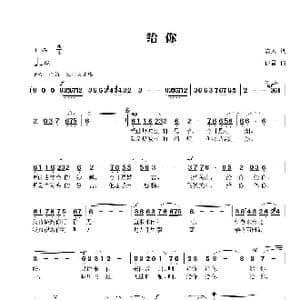 给你_歌曲简谱_词曲:袁人 郁雷