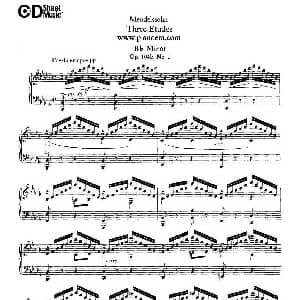 3 Etudes Op.104b 钢琴谱 德 巴托尔迪 门德尔松