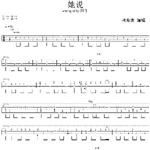 她说 吉他谱 林俊杰 阿牛