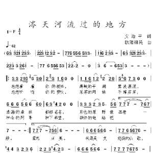 涔天河流过的地方_歌曲简谱_词曲:文治平 欧阳祖民