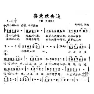 喜欢就去追_通俗唱法乐谱_词曲:郑兴文 郑兴文