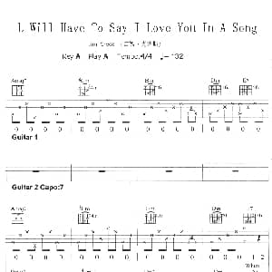 L Will Have To Say I Love You In A Song 吉他谱 Jim