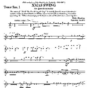 萨克斯谱 | XMAS SWING 第一次中音萨克斯分谱