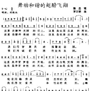 舞动和谐的翅膀飞翔_美声唱法乐谱_词曲:陈圣 罗正明
